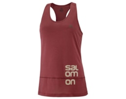 Salomon CROSS RUN GRAPHIC TANK W CABERNET