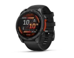 Garmin Fenix 8 47mm AMOLED Silicone cinzento ardósia com o Bracelete preta em silicone