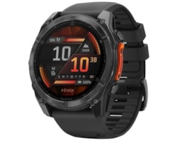 Garmin Fenix 8 51mm AMOLED Silicone cinzento ardósia com o Bracelete preta em silicone