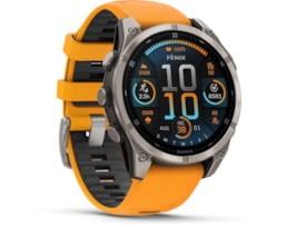 Garmin FENIX 8 47 mm, AMOLED Sapphire, Titânio com bracelete laranja/grafite em silicone